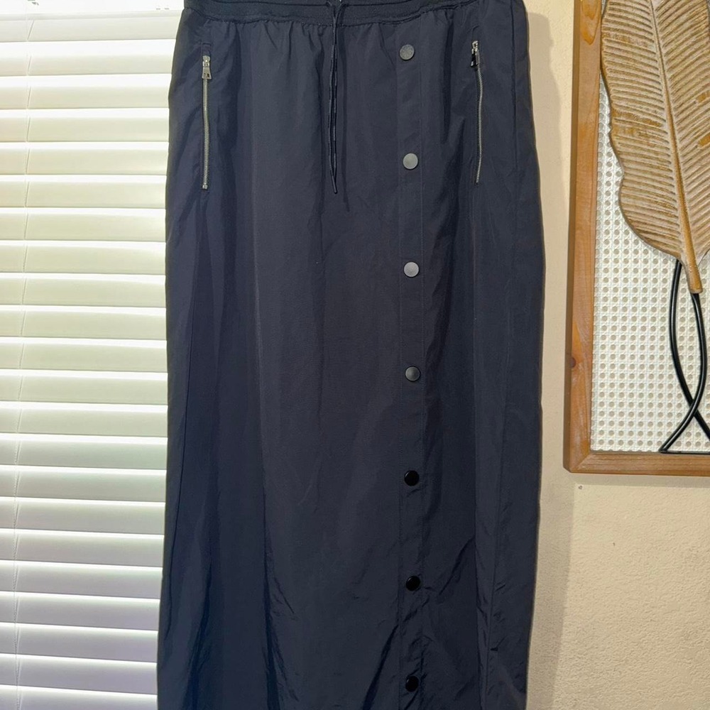 Nike Tech Pack black maxi skirt with button detail and zipper pockets, size L